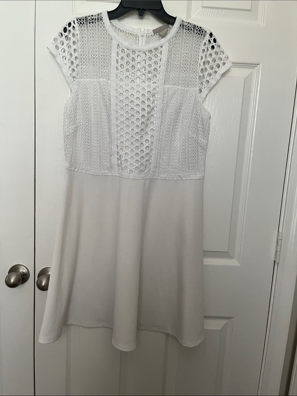 H&M White Lace Bodice Mini Dress